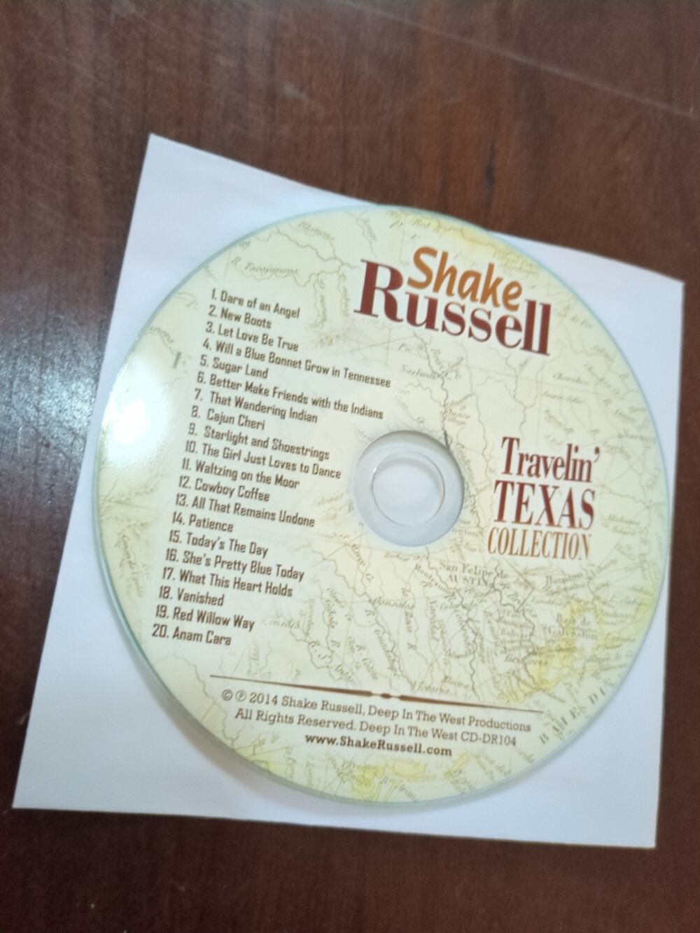shake Russell travelin' Texas collection cd disc only